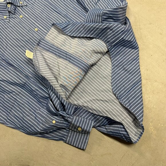 BOGGI Milano Blue Striped Dress Shirt Long Sleeve 41 16 Large - Picture 8 of 8